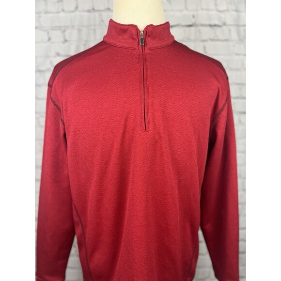Pebble Beach Performance Quarter Zip Jacket Men M Red 100%Polyester - Picture 2 of 7